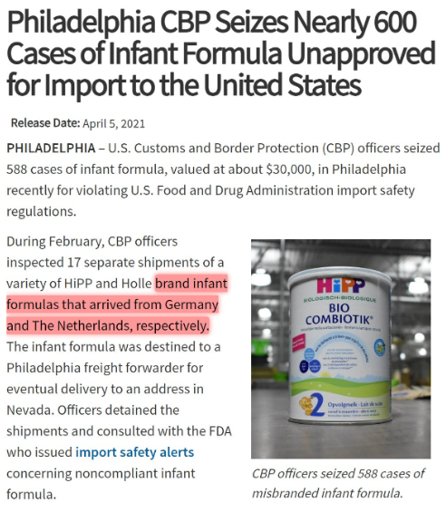 News Article about Baby Formula