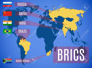 Map of the world with secondary economy countries